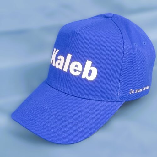 KALEB-Baseball Cap -blau- Frontdruck: KALEB